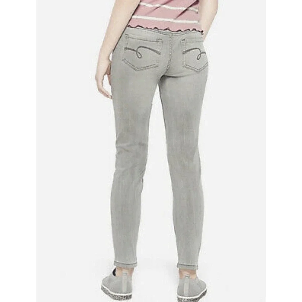 Justice Gray Stretchy Mid Rise Pull On Jean Leggings Jeggings Pants Size 10